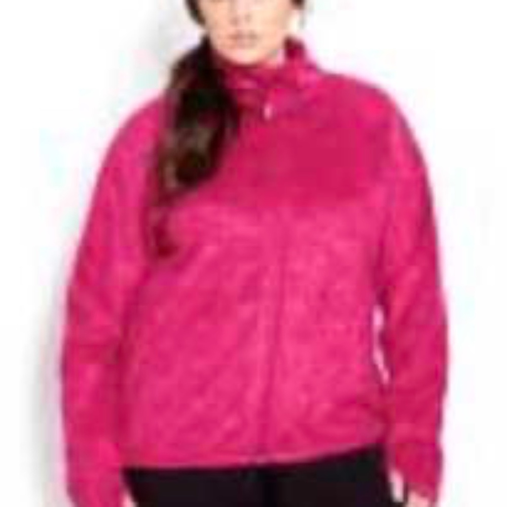 FLEECE JACKET, RAZZLEBERRY (Pink), SIZE 4X, ZIP FRONT, POCKET, HIGH COLLAR, THUM